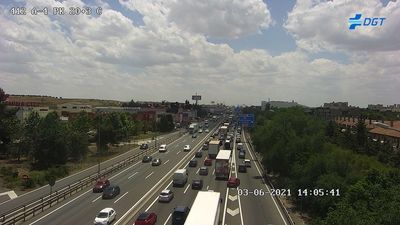 Atascazo en la A-4 a la altura de Valdemoro por un accidente de tráfico
