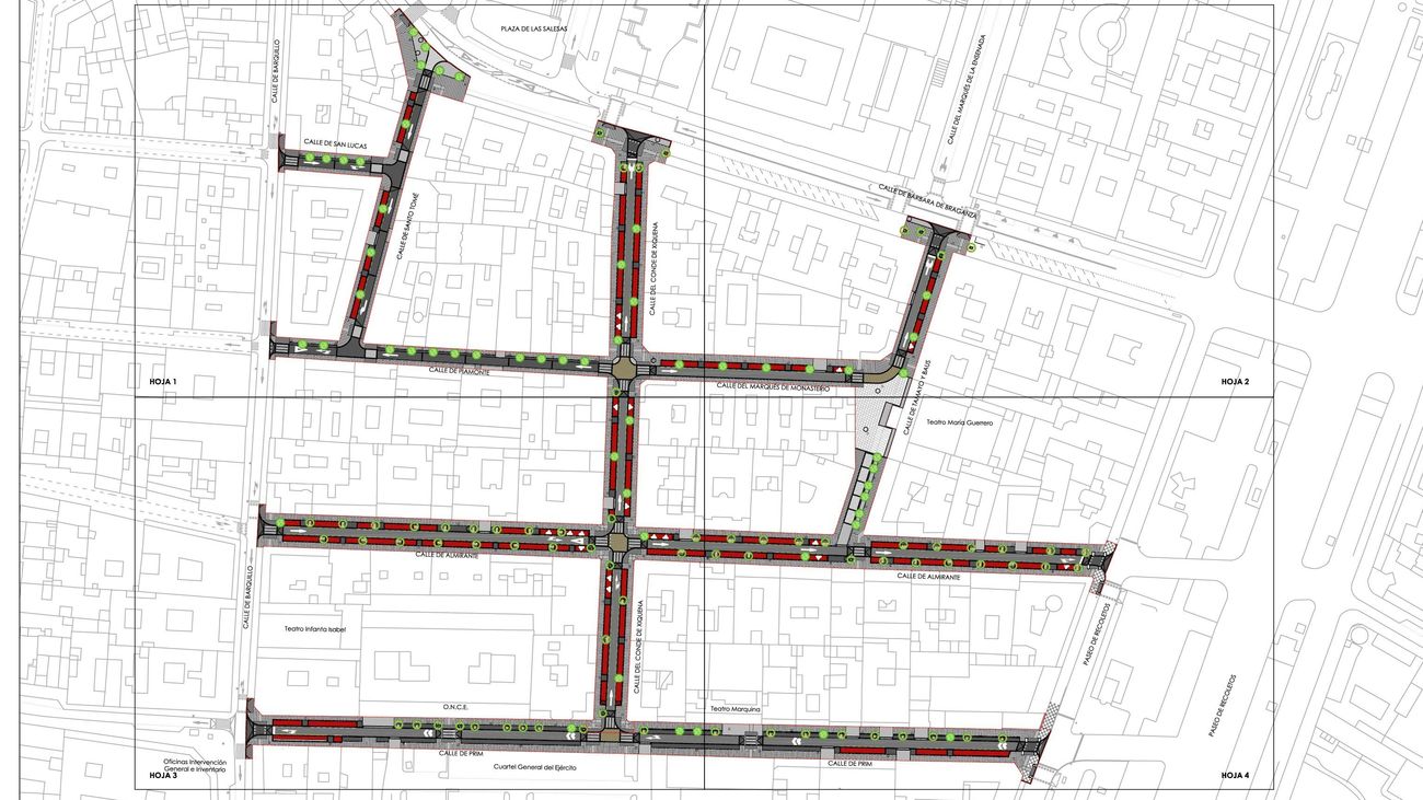 Obras en el barrio madrileño de Justicia