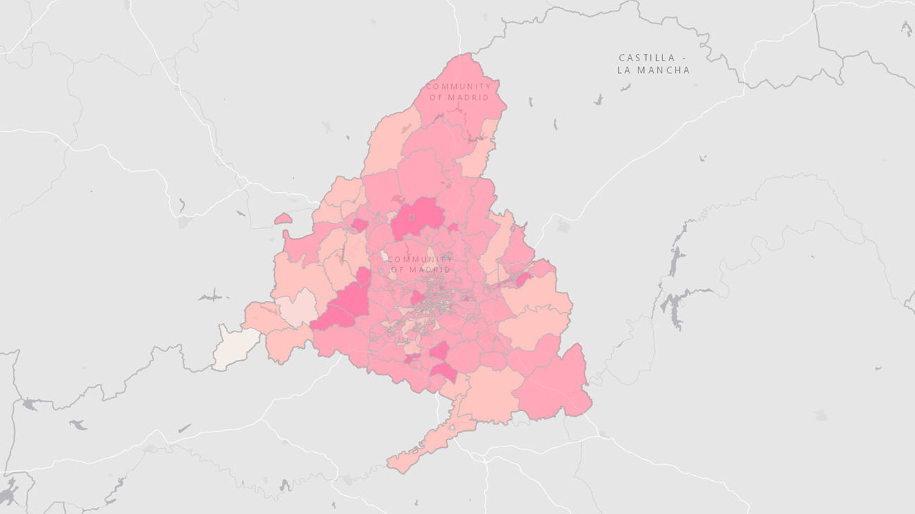 Puerta Bonita, Puerta del Ángel, Colmenar Viejo Norte y Jaime Vera en Coslada, las zonas más afectadas por la covid