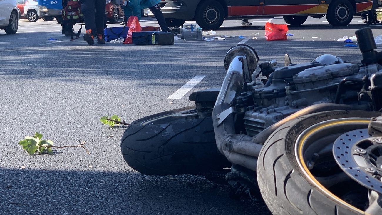 Imagen de archivo de un accidente de moto en Madrid