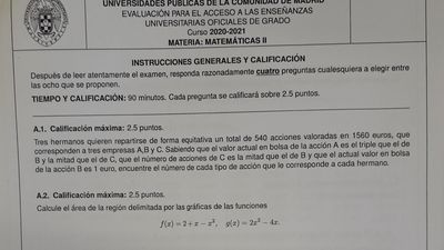 El examen de Matemáticas en Madrid que ha hecho llorar a muchos estudiantes de la EvAU