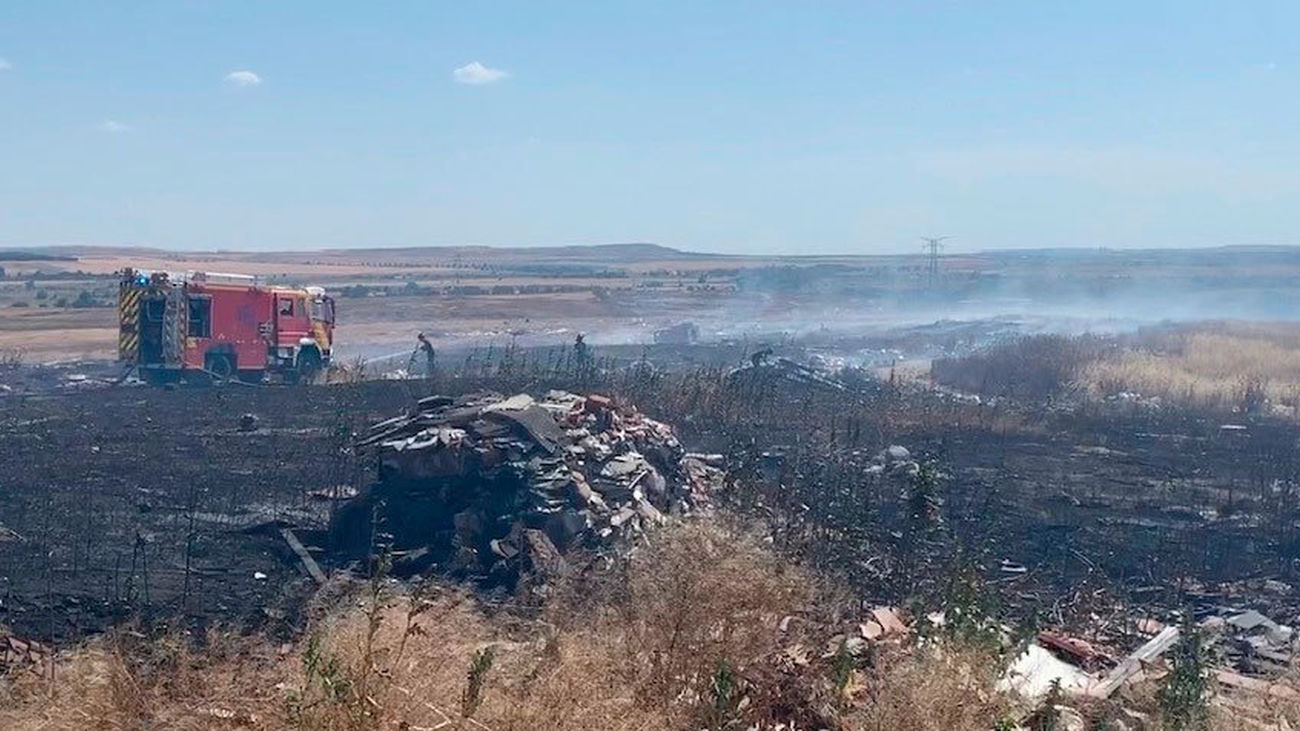 Incendio en la Cañada Real