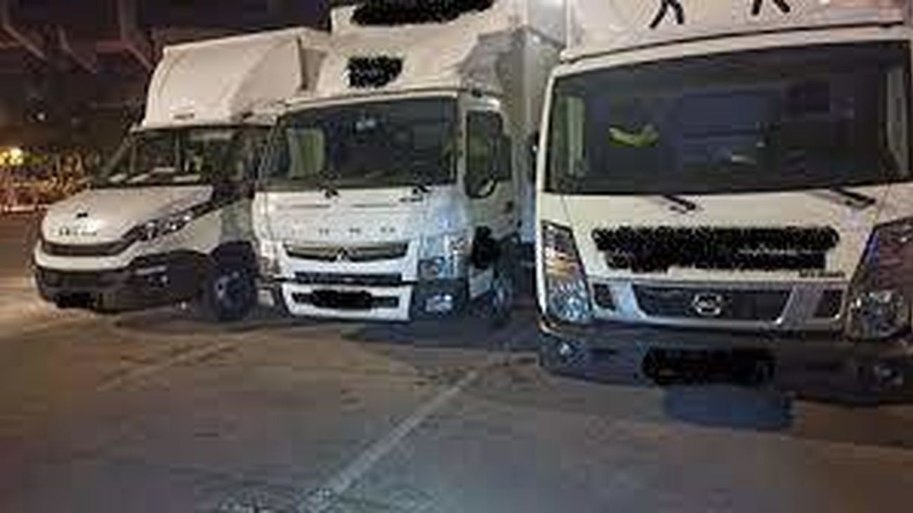 Camiones aparcados en Pinto