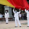 Izado solemne de la bandera en Colón para celebrar el séptimo aniversario de la proclamación de Felipe VI