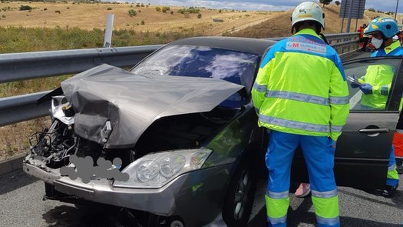Uno de los vehículos implicados en el accidente de la M50
