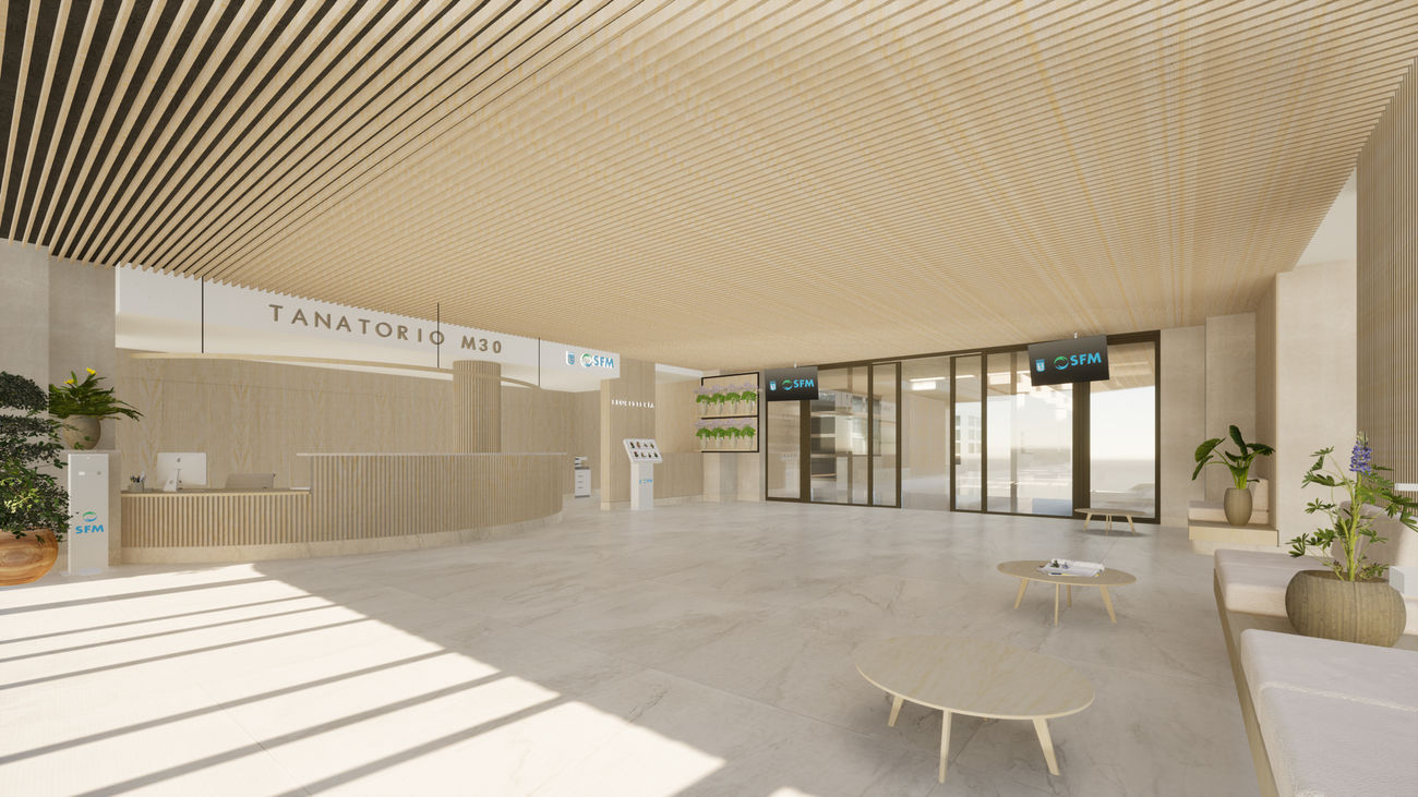 Imagen simulada del proyecto del nuevo Tanatorio de la M-30