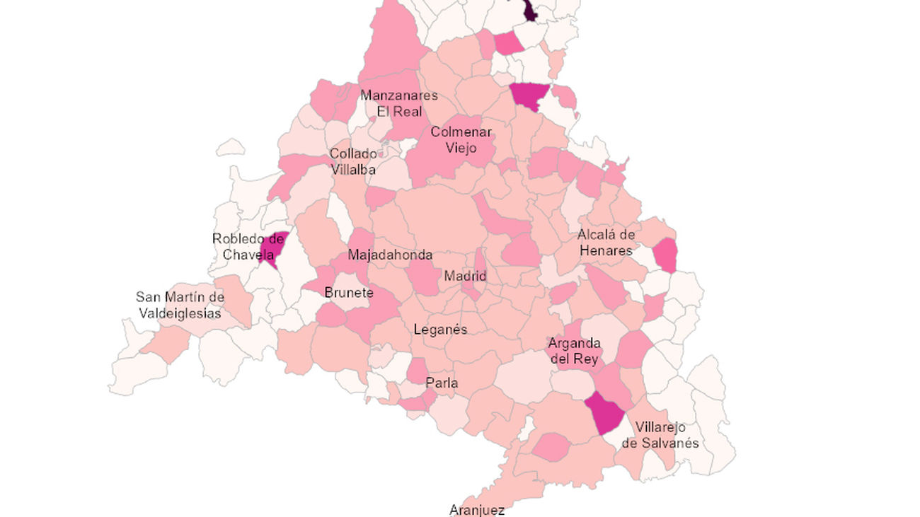 Los barrios y municipios de Madrid que aún están en riesgo alto de contagios