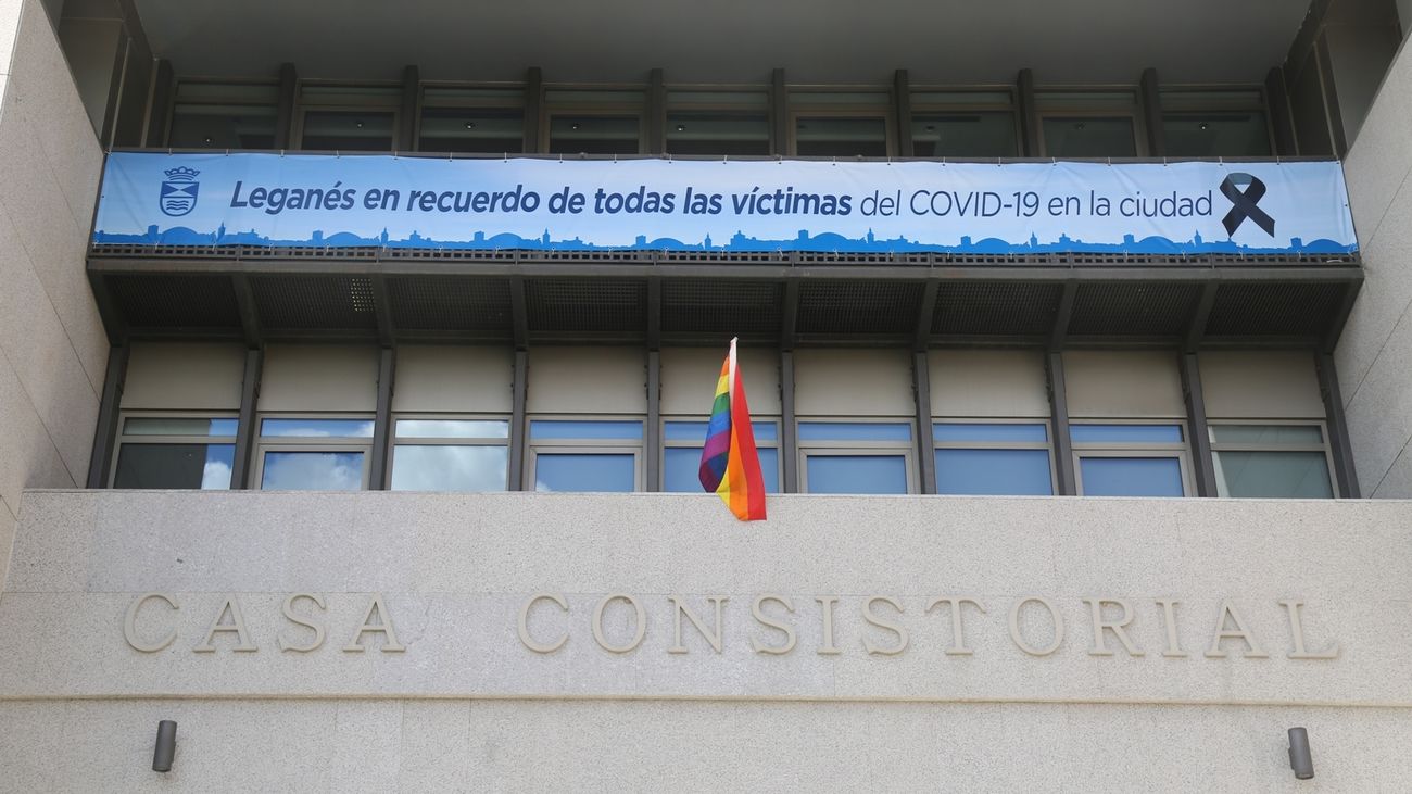 Fachada del Ayuntamiento de Leganés este viernes