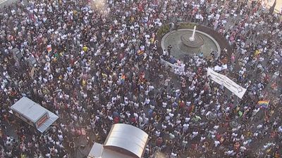 Manifestación en Sol por Samuel, el joven asesinado en A Coruña