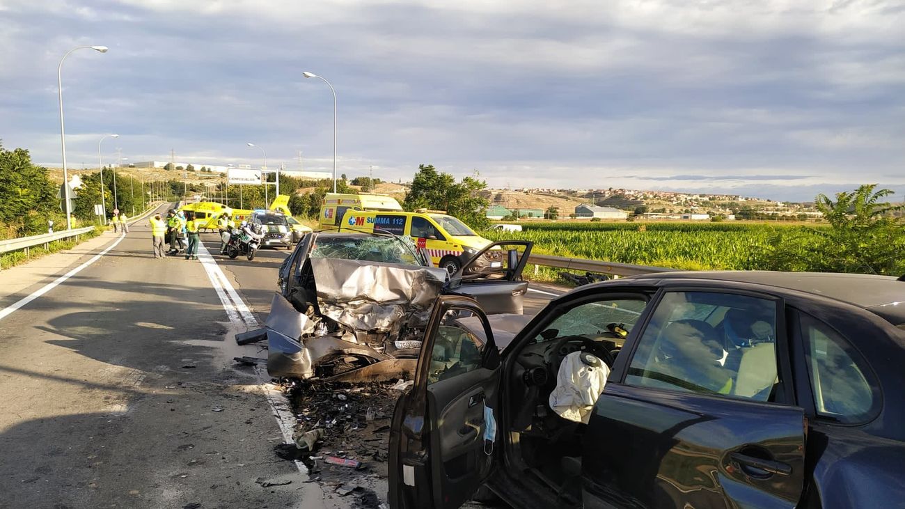 Choque frontal en la M-305 en Toledo