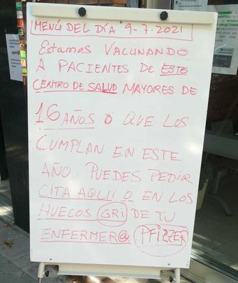 'Menú del día' en el centro de salud de Santa Hortensia, en Prosperidad / TELEMADRID