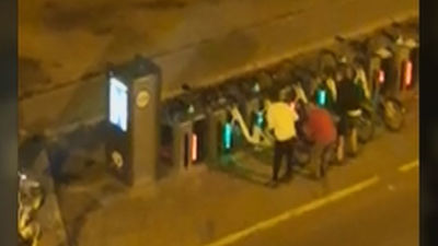 Ladrones de Bicimad en el Paseo de la Castellana, cazados in fraganti
