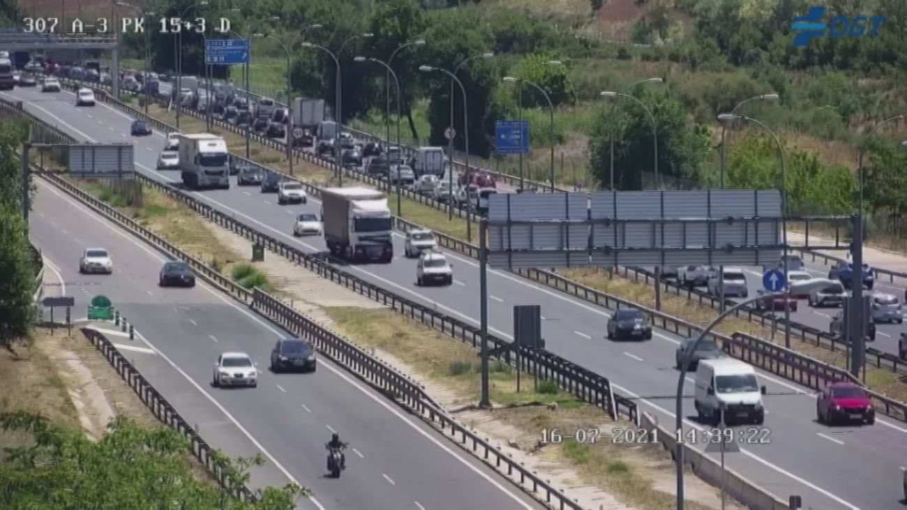 Arranca la segunda Operación Salida del verano con tráfico denso en las salidas de Madrid