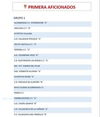 Grupo 1 de Primera Aficionados / RFFM