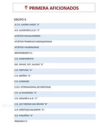 Grupo 4 de Primera Aficionados / RFFM
