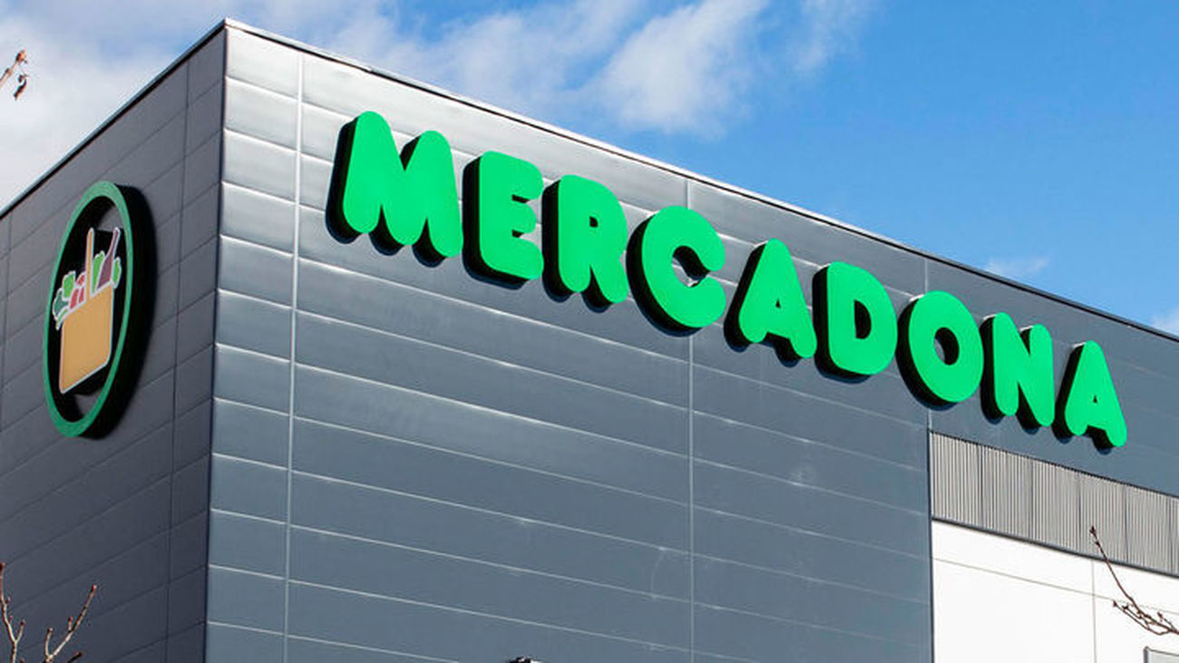 Rotulo de Mercadona en una de las tiendas