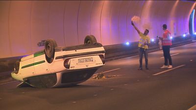 Un simulacro de accidente en los túneles del Pardo muestra el trabajo de los servicios de emergencia
