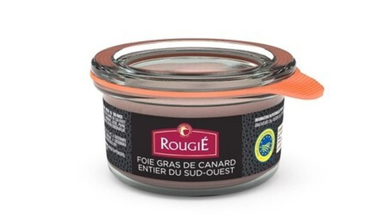 Envase de foie gras de la marca Rougié