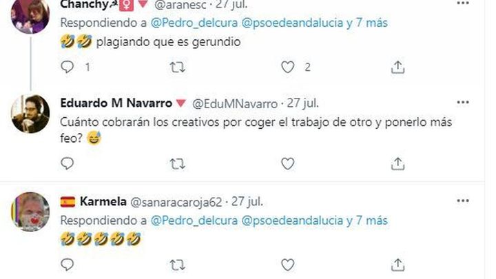 Tuits sobre el plagio del PSOE Andalucía / .