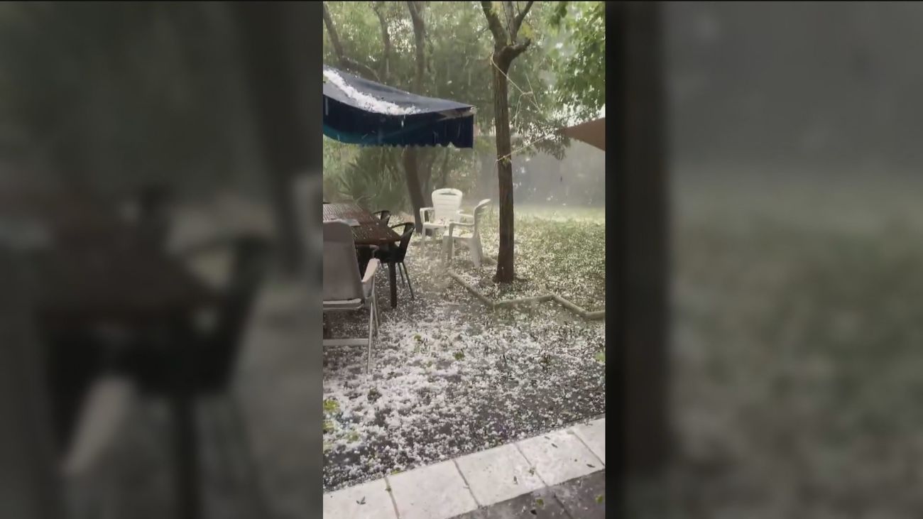 Soto y Nuevo Baztán despiden julio con una tormenta de lluvia y granizo