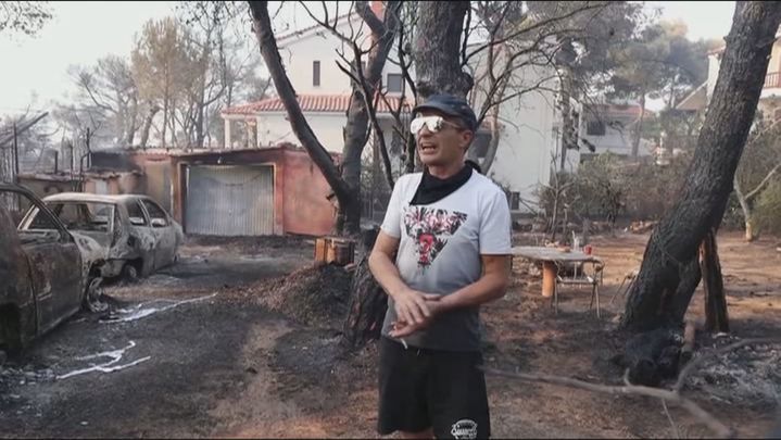 Casa quemada en Atenas / TELEMADRID