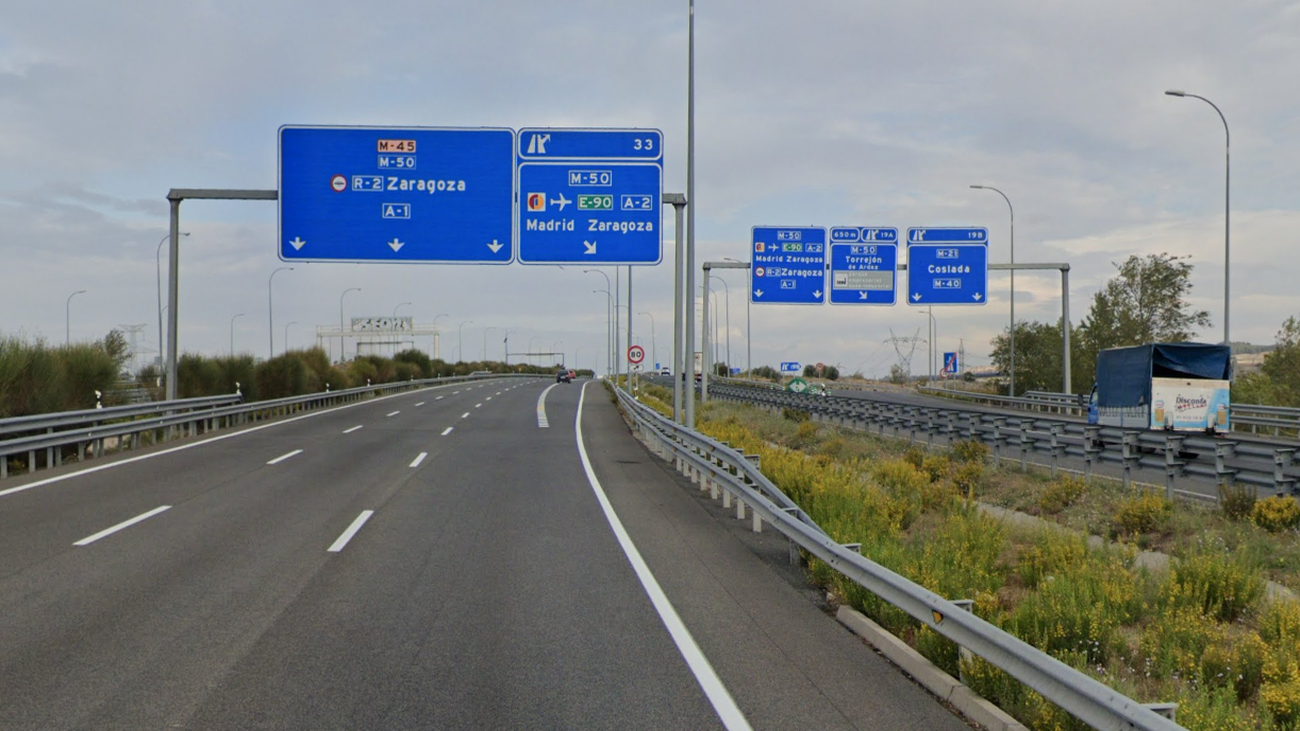 Desvíos de tráfico y cierres parciales por obras en la M-50 entre la A-1 y la A-2