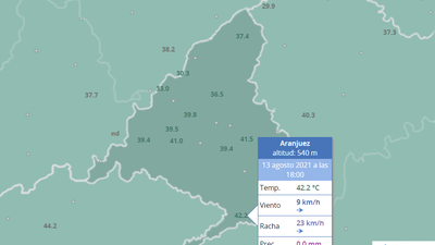Aranjuez ha igualado este viernes los 42,2 grados registrados en Barajas en 1995