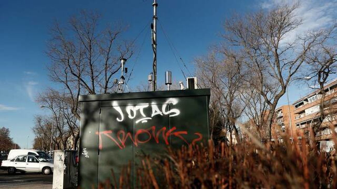Estación de medición de contaminantes en Madrid