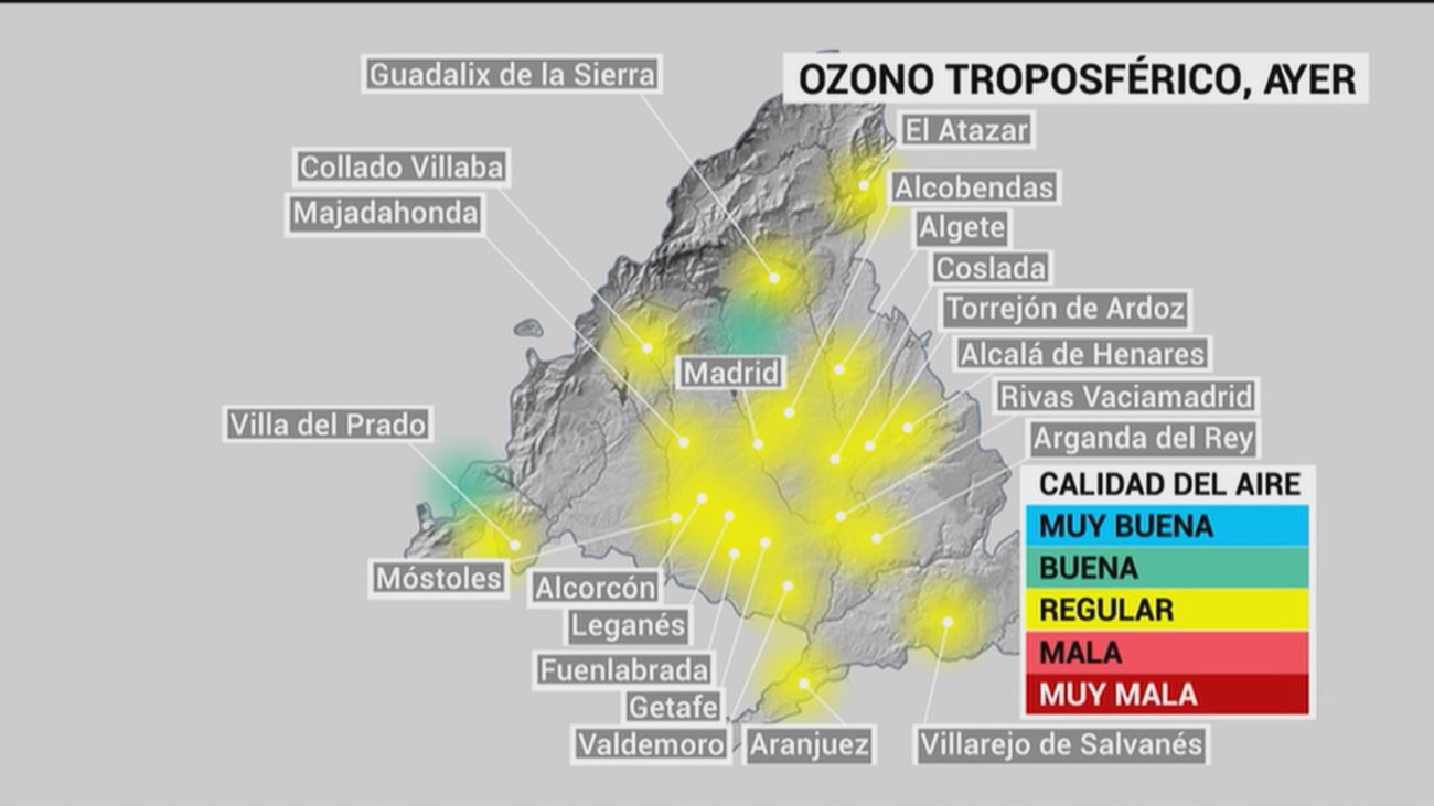 Días con mala calidad del aire en Madrid por el calor