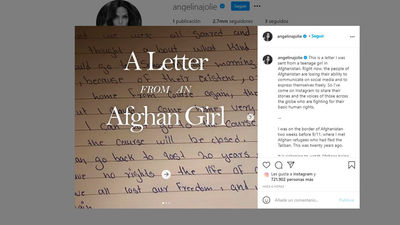 Angelina Jolie se estrena en Instagram con la impactante carta de una niña afgana