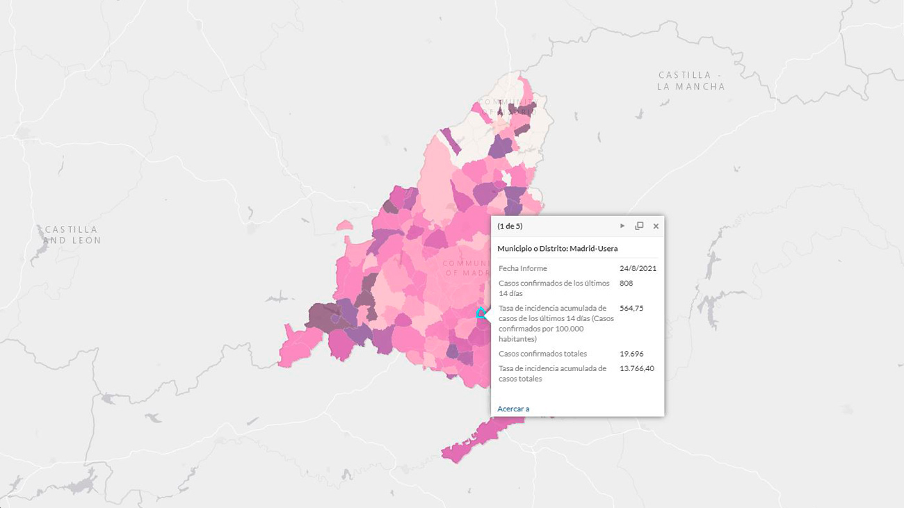 Solo Usera y Puente de Vallecas mantienen una incidencia Covid superior a 500 en Madrid capital