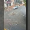 Las tormentas dejan en Madrid algunas granizadas y una calle inundada en Valdemorillo