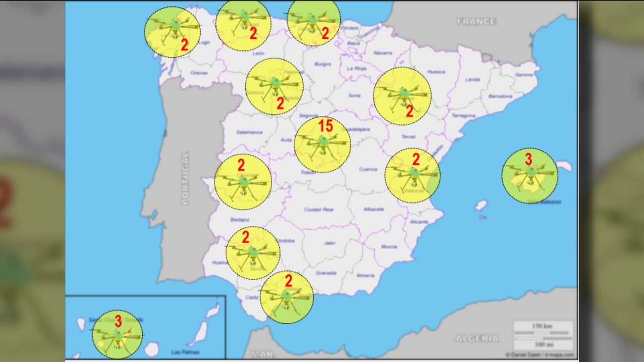 La DGT publica el mapa con los drones que vigilan la 'operación retorno'