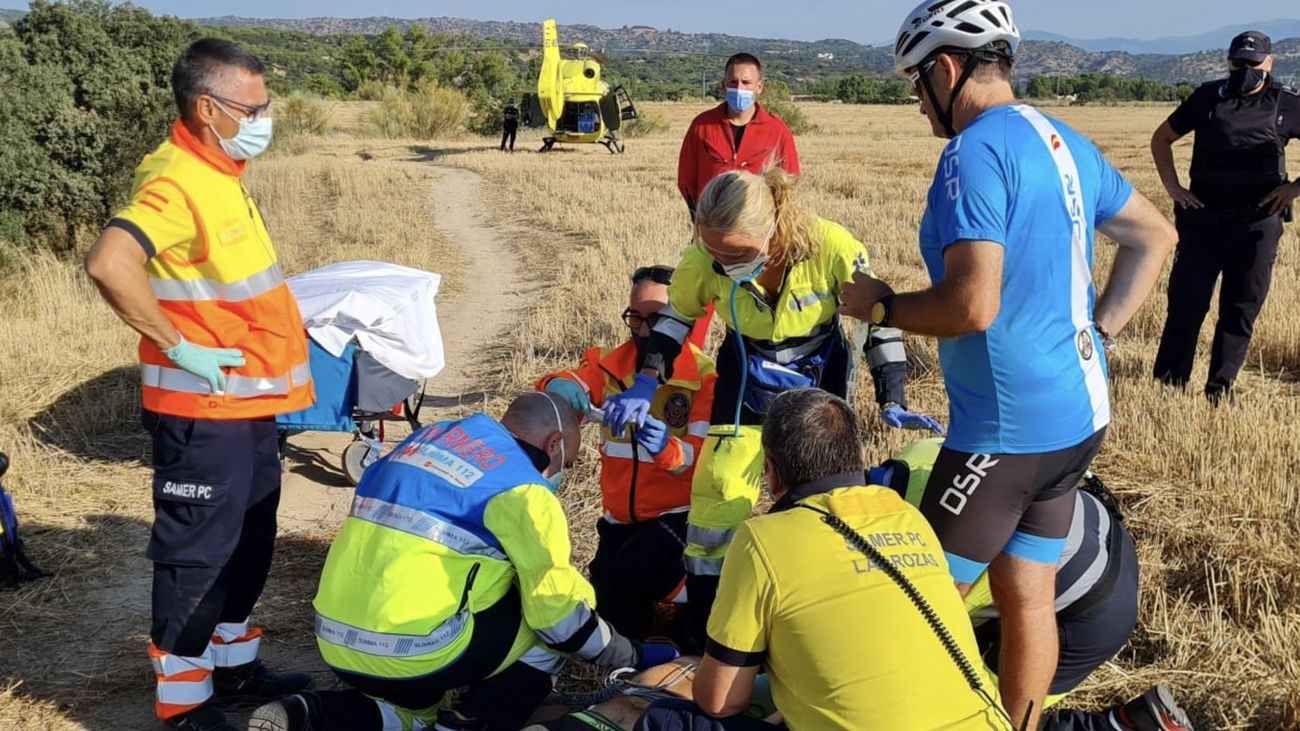 Herido un hombre de 54 en Las Rozas tras caer de su bicicleta y clavarse el pedal en la rodilla