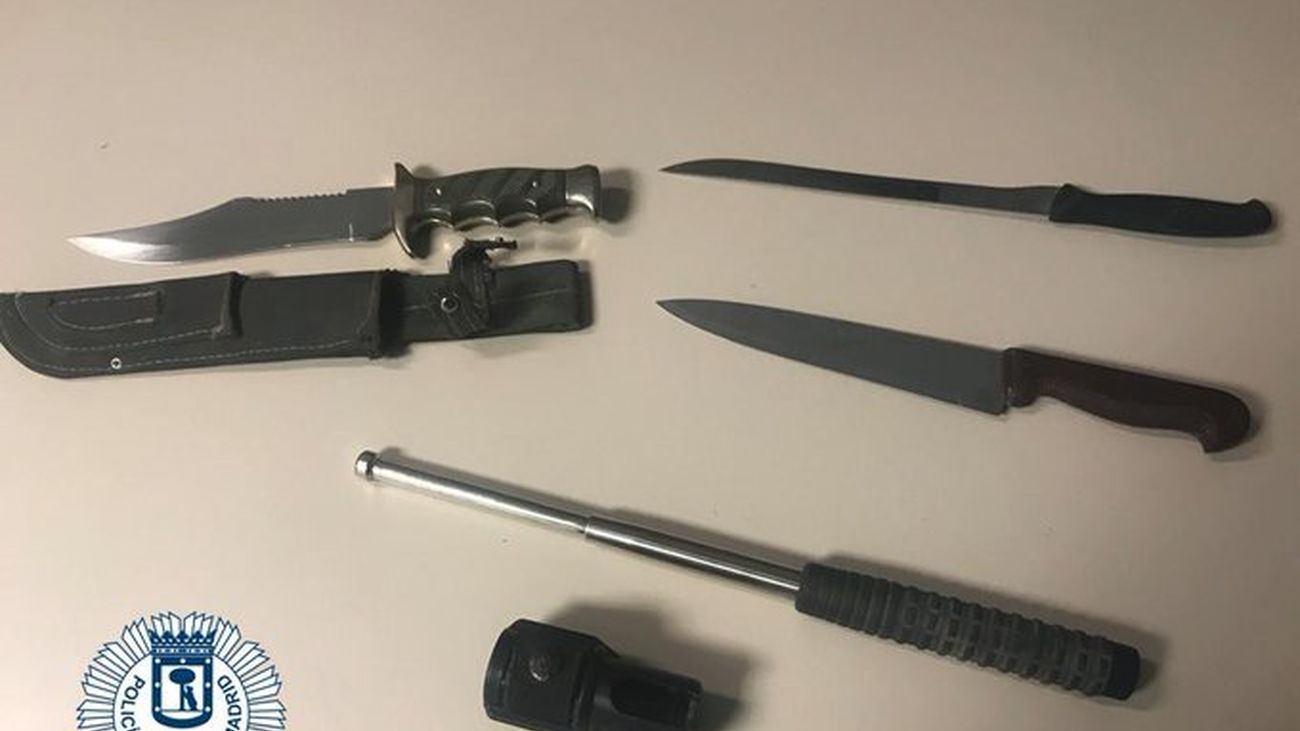 Armamento incautado por la Policía Municipal de Madrid
