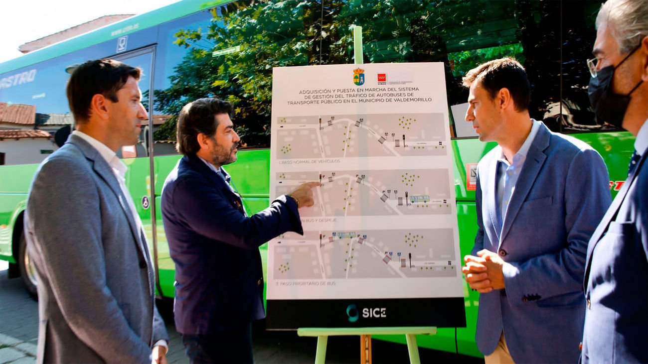 Valdemorillo pone en marcha un sistema pionero de señalización semafórica inteligente  para los autobuses interurbanos