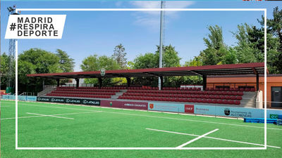 Reparada la cubierta de la grada del campo del Rugby Alcobendas