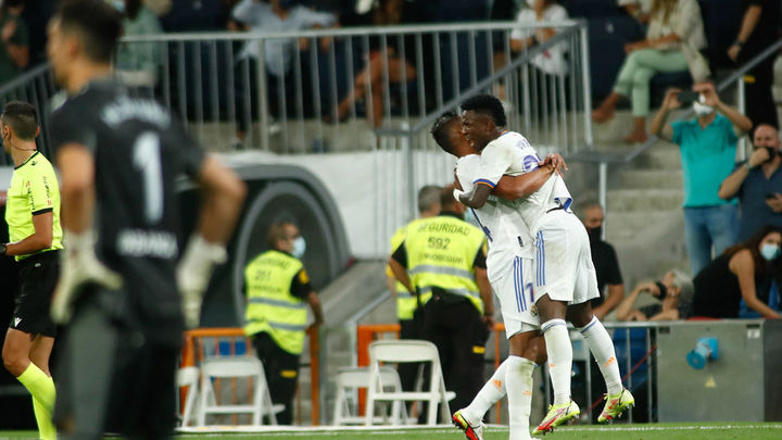 Vinicius Jr fue uno de los protagonistas del partido ante el Celta, culminando su actuación con un gol de templanza / Europa Press