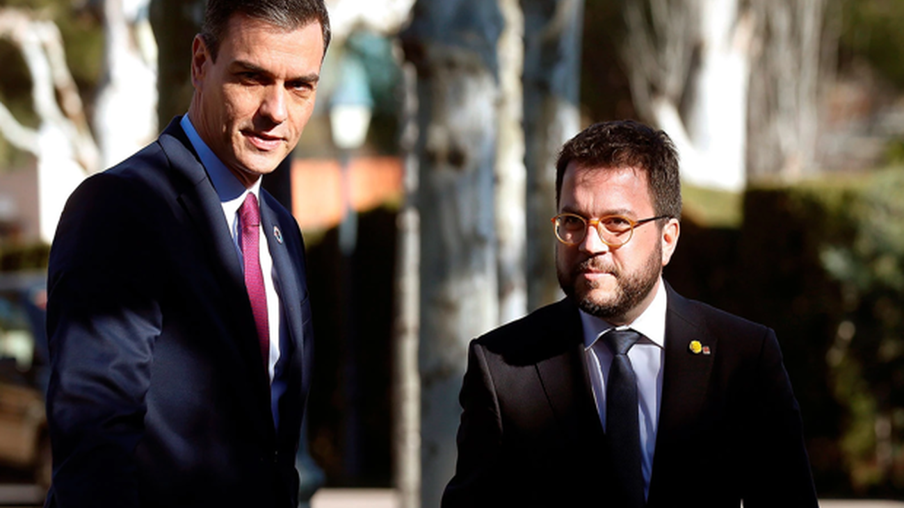 Pedro Sánchez y Pere Aragonés en un encuentro en La Moncloa