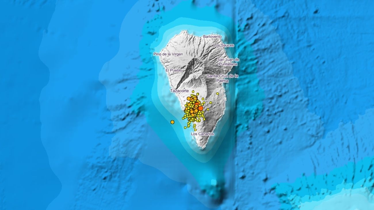 Los últimos terremotos sentidos en La Palma