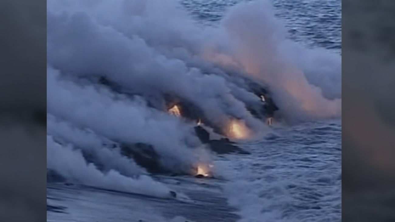 Estos son los posibles efectos al entrar en contacto lava y agua de mar
