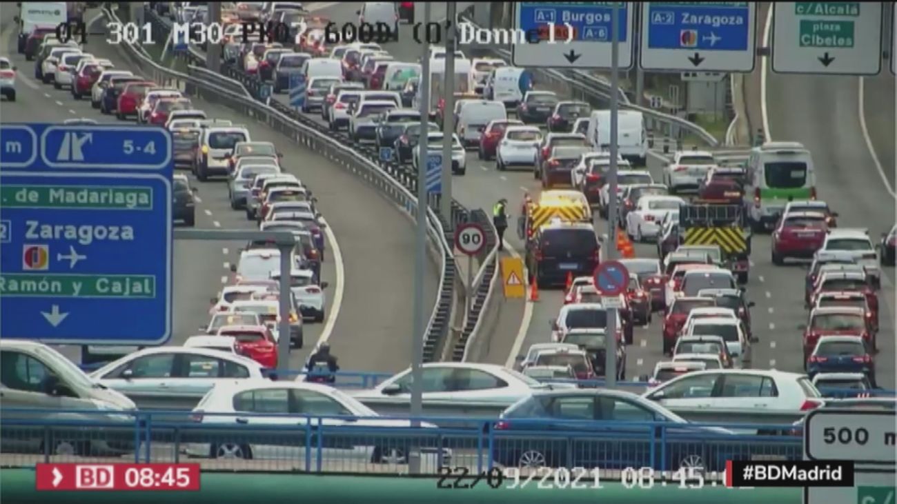 Atascazos en Madrid en el Día sin Coches