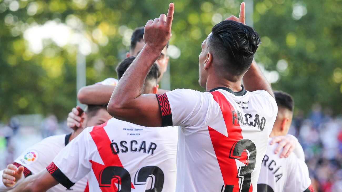 Falcao celebra su gol contra el Cádiz