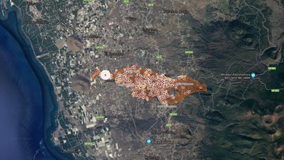 La lava cubre 258 hectáreas afectando a su paso a 686 edificaciones y más de 22,2 km de carretera