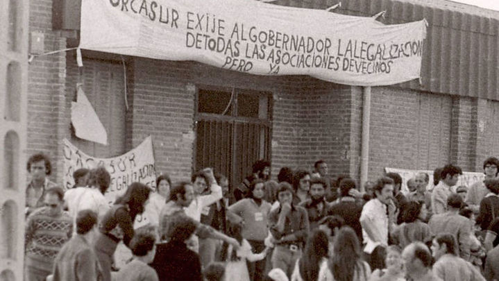 Imagen de una movilización vecinal en Usera en los años 70 / AV ORCASUR