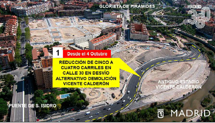 Cubrimiento del entorno del Calderón de la M-30 / @madrid