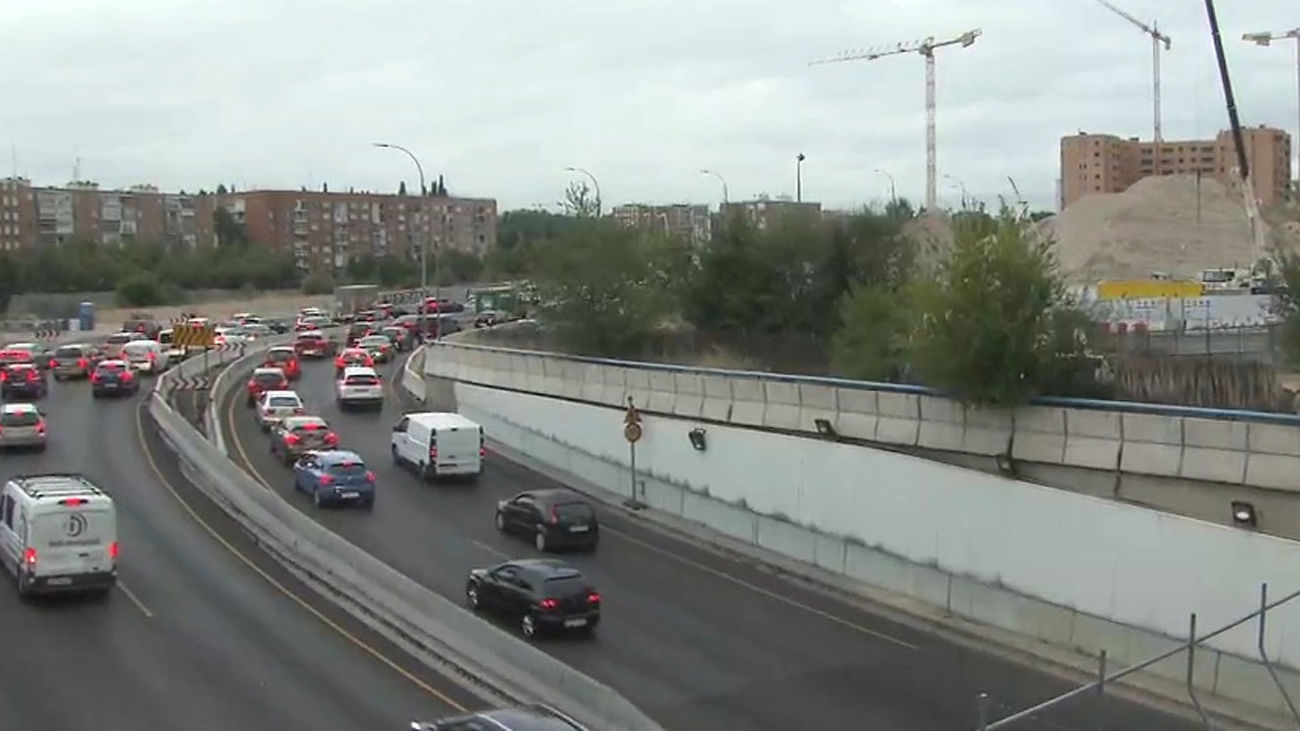 Un carril menos en la M-30  por las obras de cubrimiento de la zona del Calderón