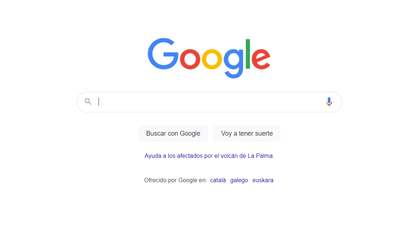Google añade un enlace para ayudar a los afectados por el volcán de La Palma