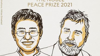 Los periodistas Maria Ressa y Dimitri Muratov, premio Nobel de la Paz