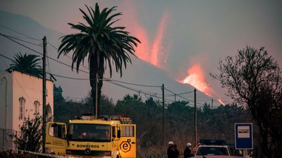 La cara norte del volcán de La Palma se ha derrumbado de manera parcial